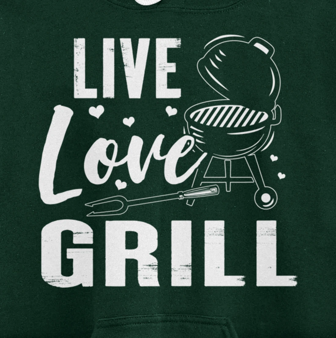Funny Live Love Grill Graphic Women and Men Meat Smoking BBQ Pullover Hoodie