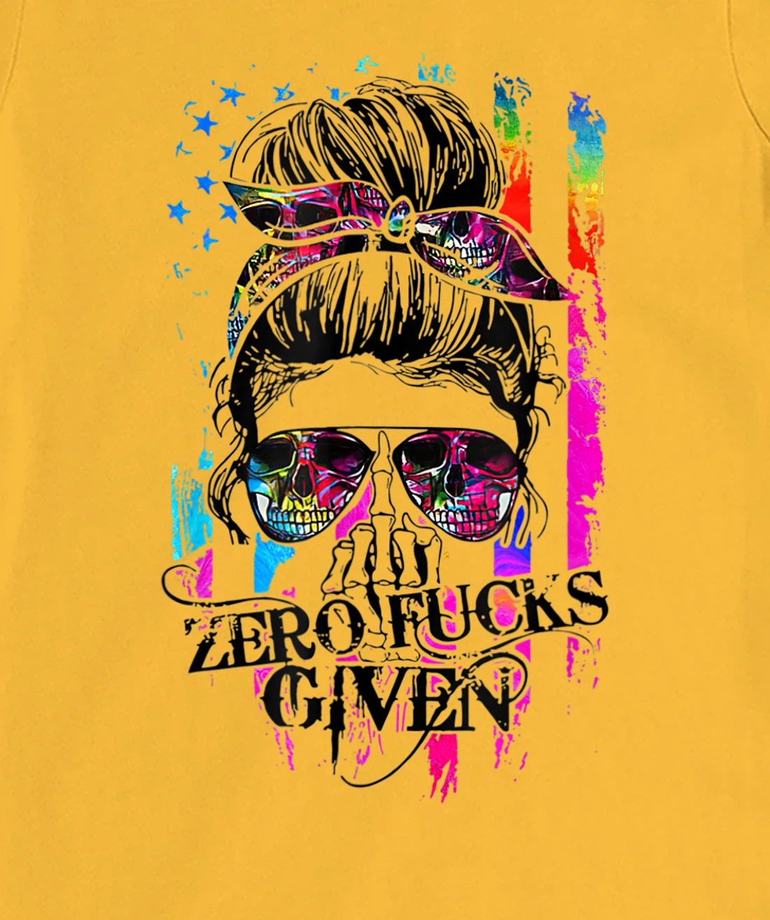 Womens Zero Fucks Given Skull Women Skeleton Rainbow Flag T-Shirt, Women T-Shirt T-Shirt, Women T-Shirt