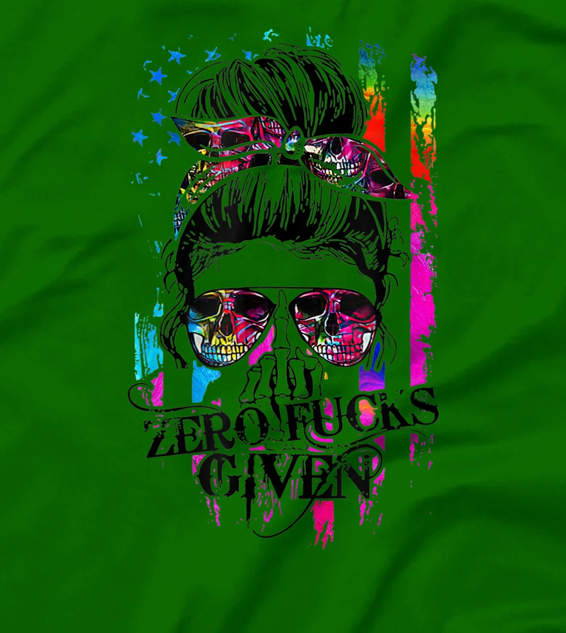 Womens Zero Fucks Given Skull Women Skeleton Rainbow Flag T-Shirt, Women T-Shirt T-Shirt, Women T-Shirt