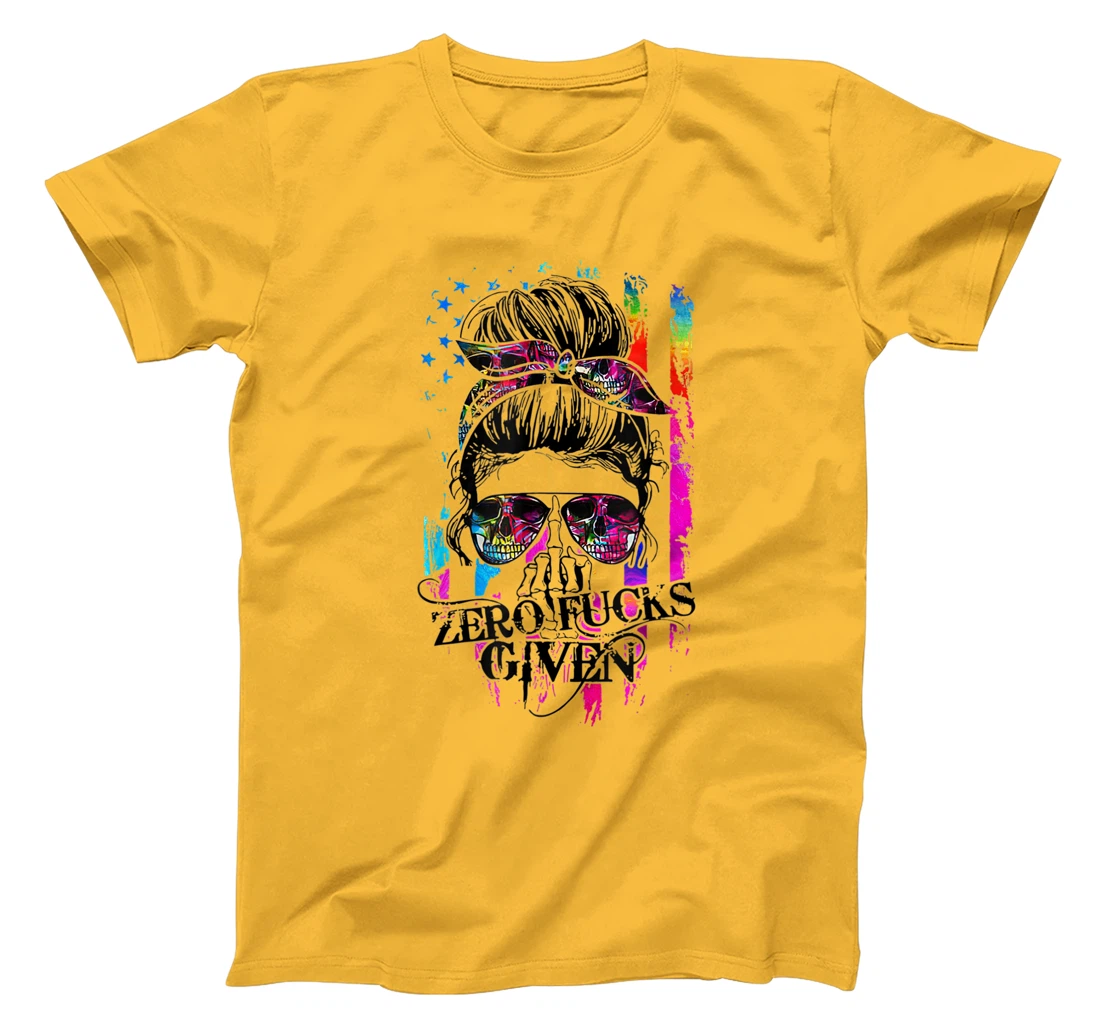 Womens Zero Fucks Given Skull Women Skeleton Rainbow Flag T-Shirt, Women T-Shirt T-Shirt, Women T-Shirt