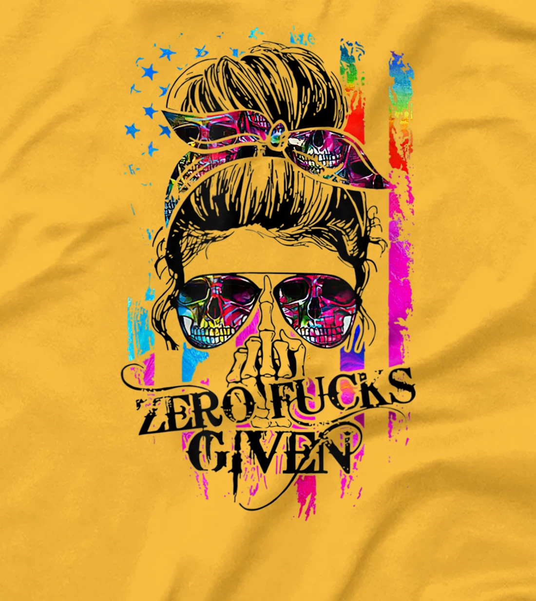 Womens Zero Fucks Given Skull Women Skeleton Rainbow Flag T-Shirt, Women T-Shirt T-Shirt, Women T-Shirt