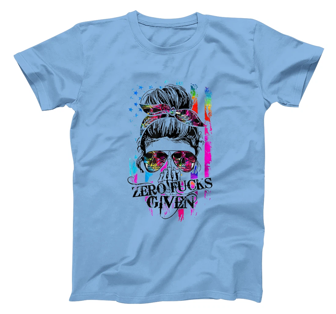 Womens Zero Fucks Given Skull Women Skeleton Rainbow Flag T-Shirt, Women T-Shirt T-Shirt, Women T-Shirt