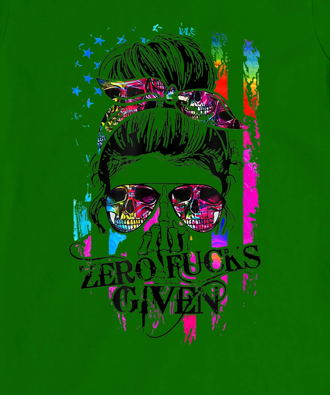 Womens Zero Fucks Given Skull Women Skeleton Rainbow Flag T-Shirt, Women T-Shirt T-Shirt, Women T-Shirt