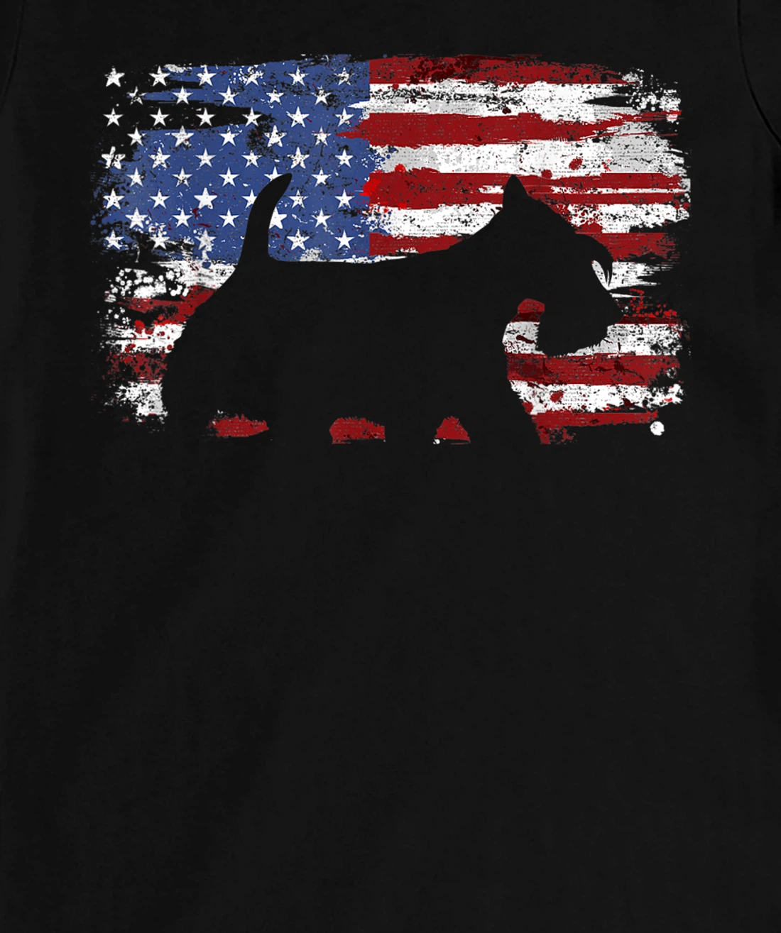 Scottish Terrier Vintage American Flag T-Shirt, Kid T-Shirt and Women T-Shirt