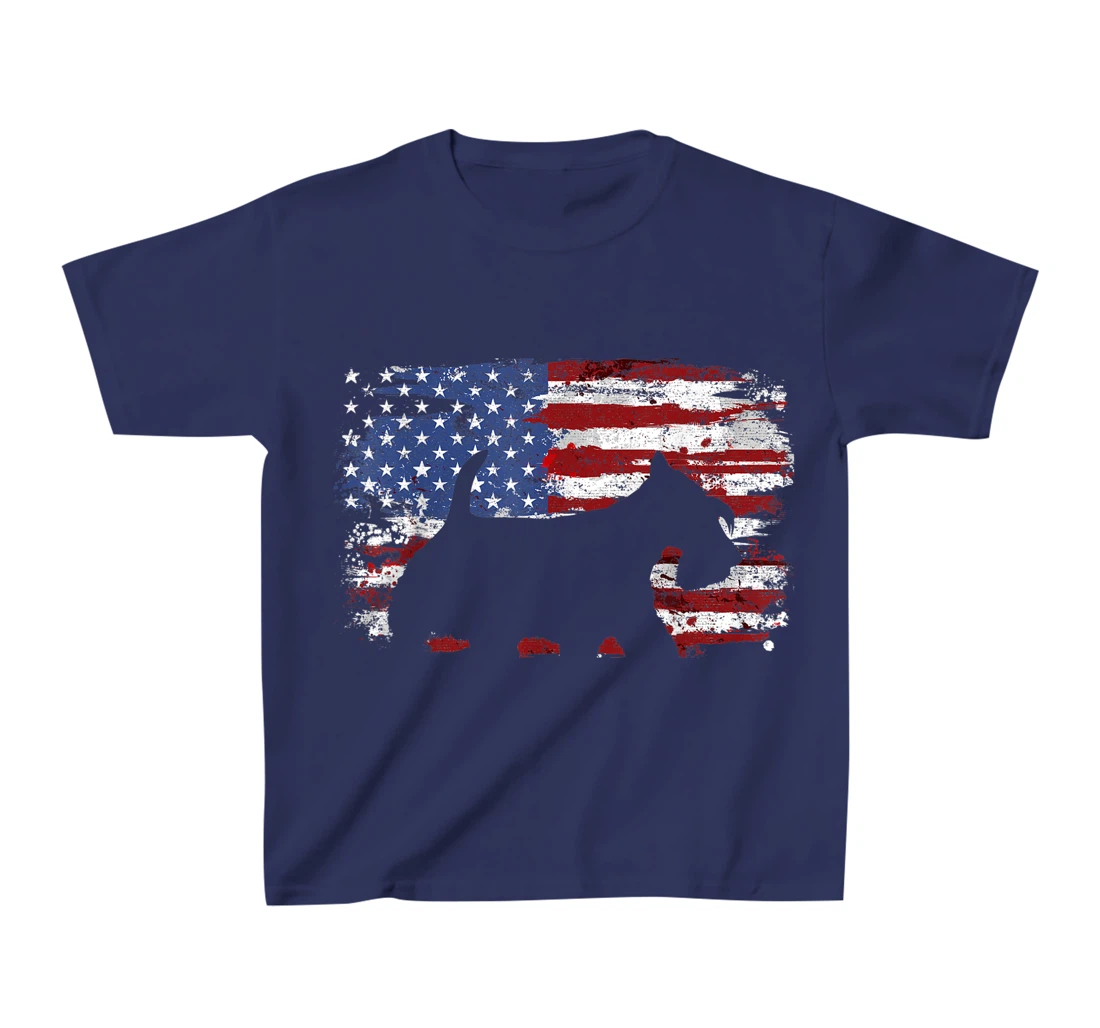 Scottish Terrier Vintage American Flag T-Shirt, Kid T-Shirt and Women T-Shirt