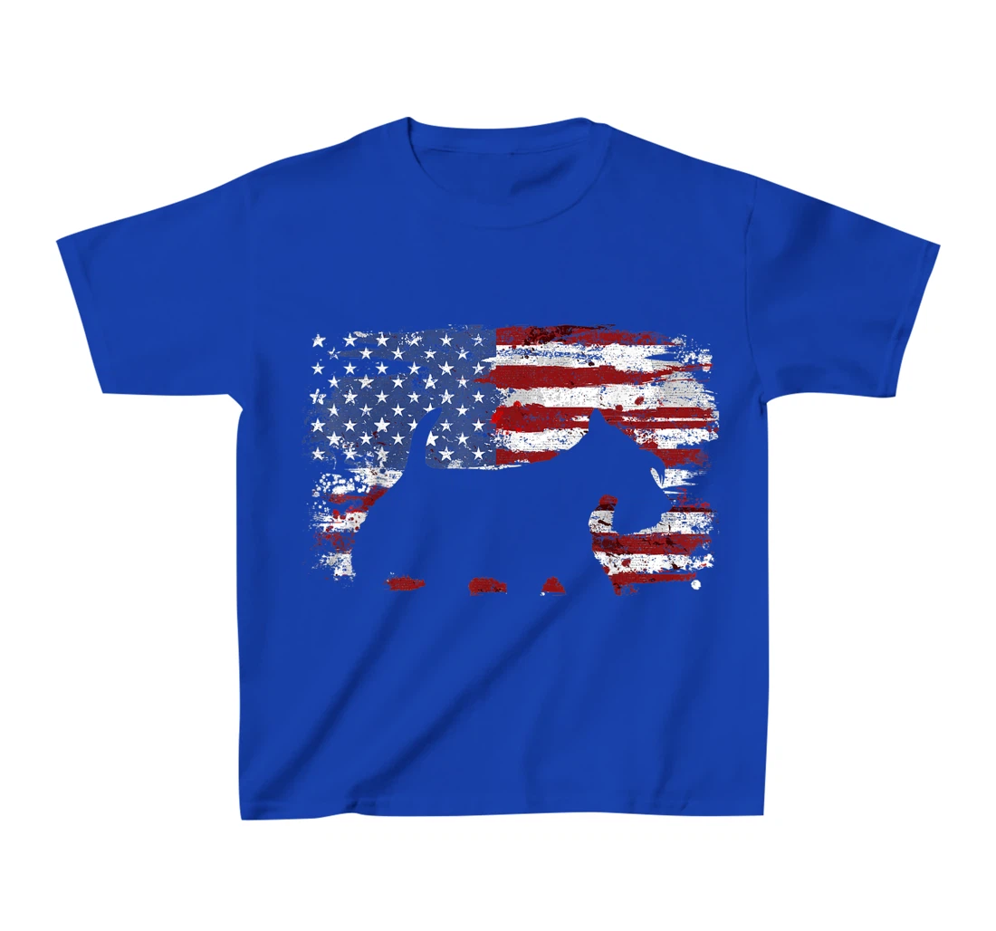 Scottish Terrier Vintage American Flag T-Shirt, Kid T-Shirt and Women T-Shirt