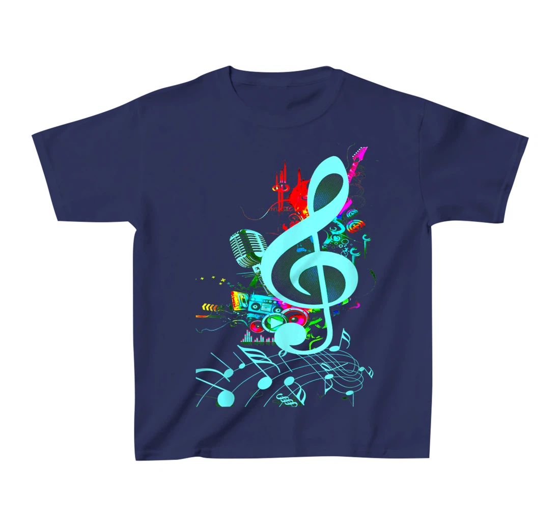 Vintage Music Treble Clef Keys Of 80s 90s Mix Tape Gift T-Shirt, Kid T-Shirt and Women T-Shirt