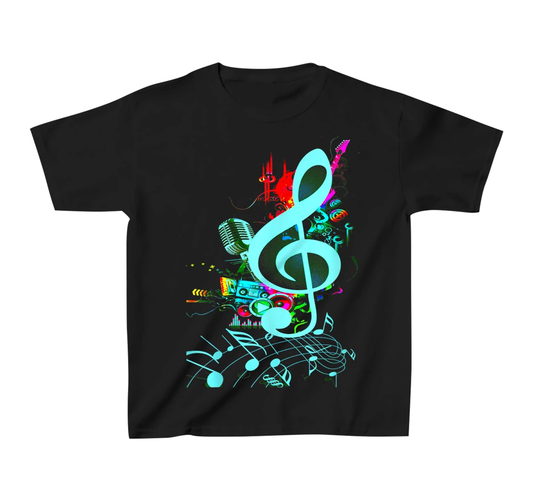 Vintage Music Treble Clef Keys Of 80s 90s Mix Tape Gift T-Shirt, Kid T-Shirt and Women T-Shirt