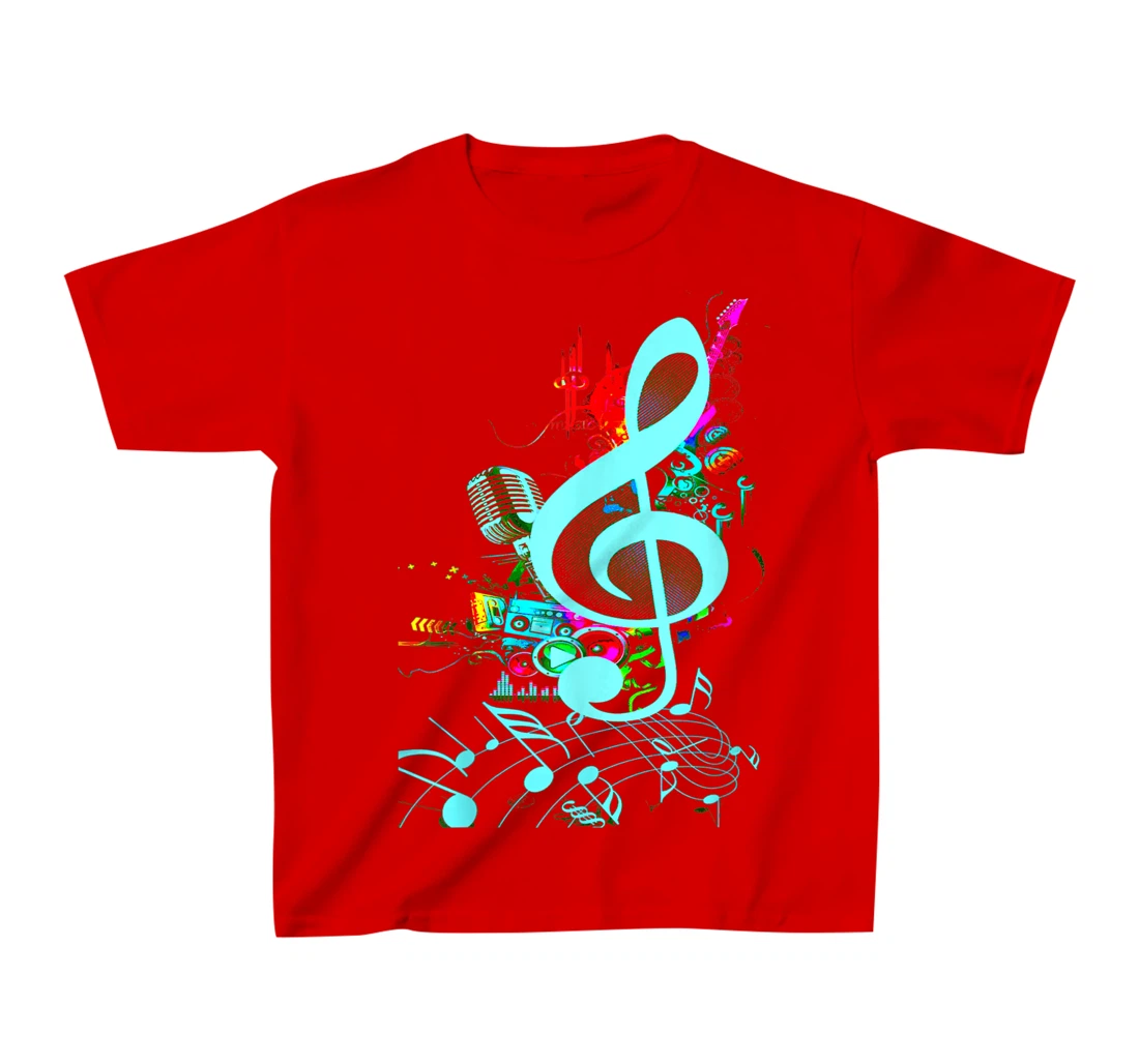 Vintage Music Treble Clef Keys Of 80s 90s Mix Tape Gift T-Shirt, Kid T-Shirt and Women T-Shirt