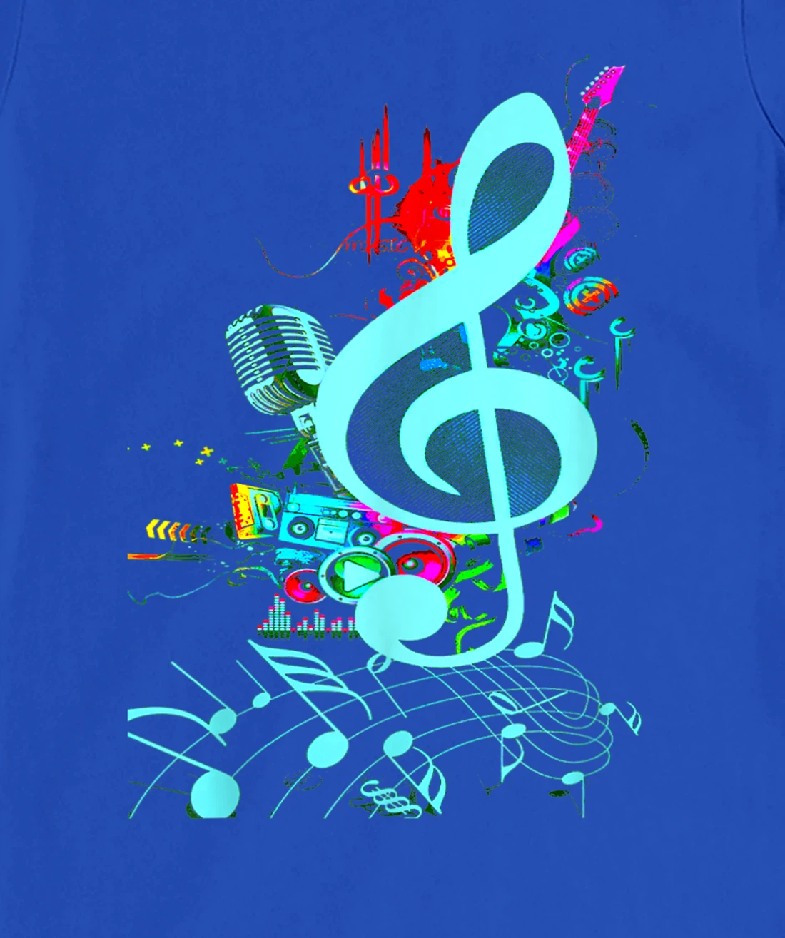 Vintage Music Treble Clef Keys Of 80s 90s Mix Tape Gift T-Shirt, Kid T-Shirt and Women T-Shirt