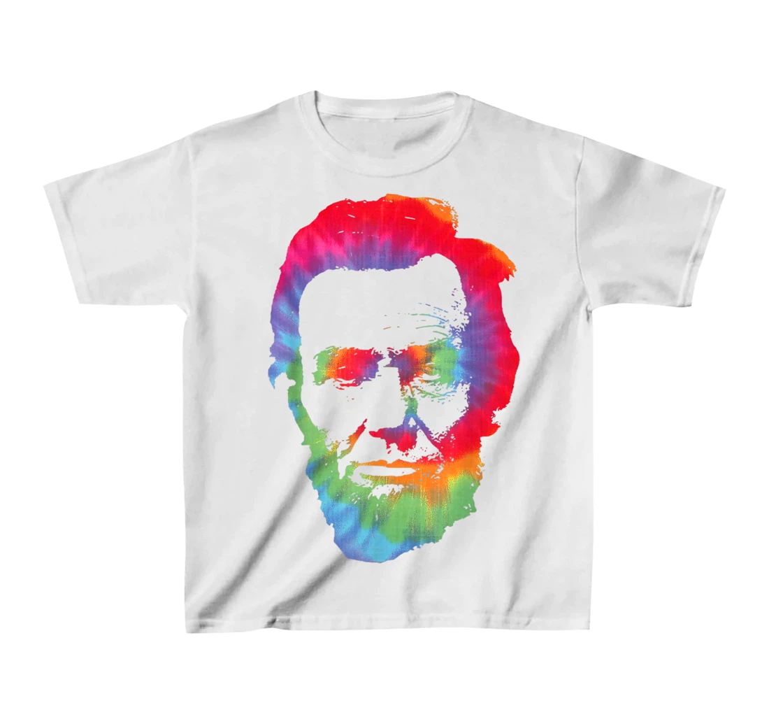 Womens Abe Abraham Lincoln Tie Dye Retro President 4th Of July T-Shirt, Kid T-Shirt and Women T-Shirt