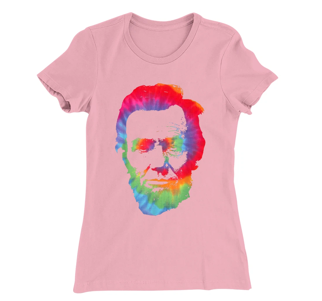 Womens Abe Abraham Lincoln Tie Dye Retro President 4th Of July T-Shirt, Kid T-Shirt and Women T-Shirt