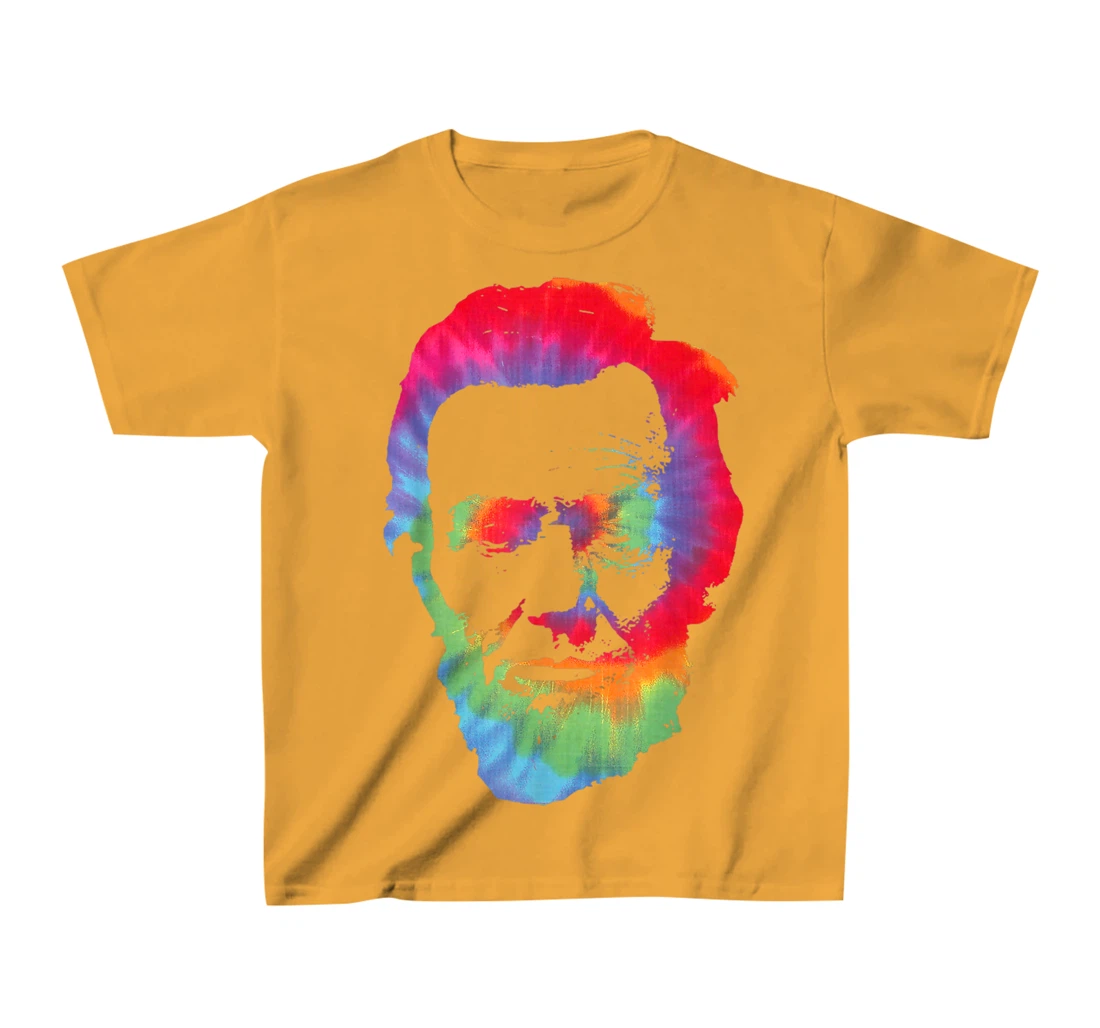 Womens Abe Abraham Lincoln Tie Dye Retro President 4th Of July T-Shirt, Kid T-Shirt and Women T-Shirt