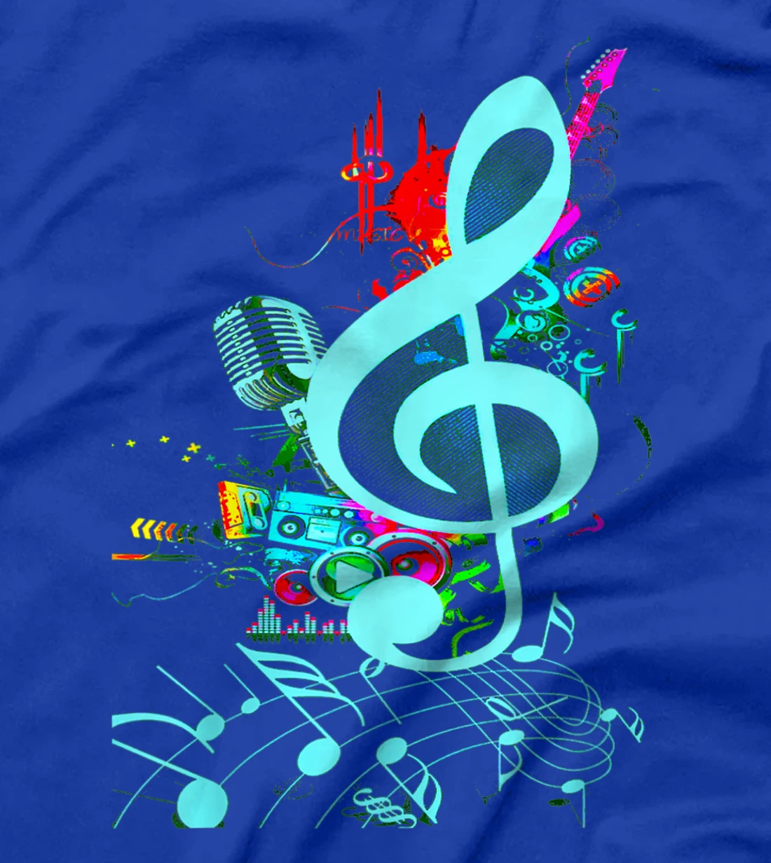 Vintage Music Treble Clef Keys Of 80s 90s Mix Tape Gift T-Shirt, Kid T-Shirt and Women T-Shirt