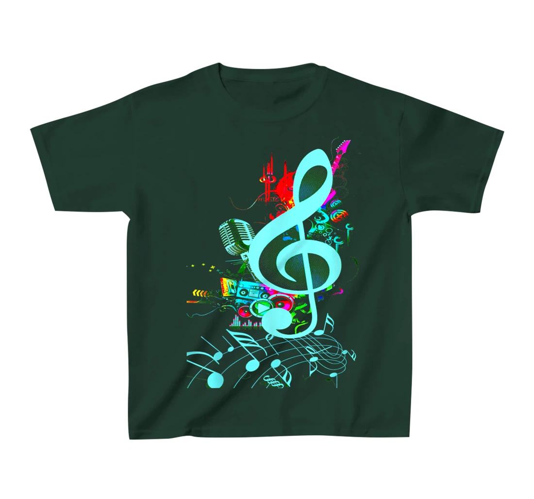 Vintage Music Treble Clef Keys Of 80s 90s Mix Tape Gift T-Shirt, Kid T-Shirt and Women T-Shirt
