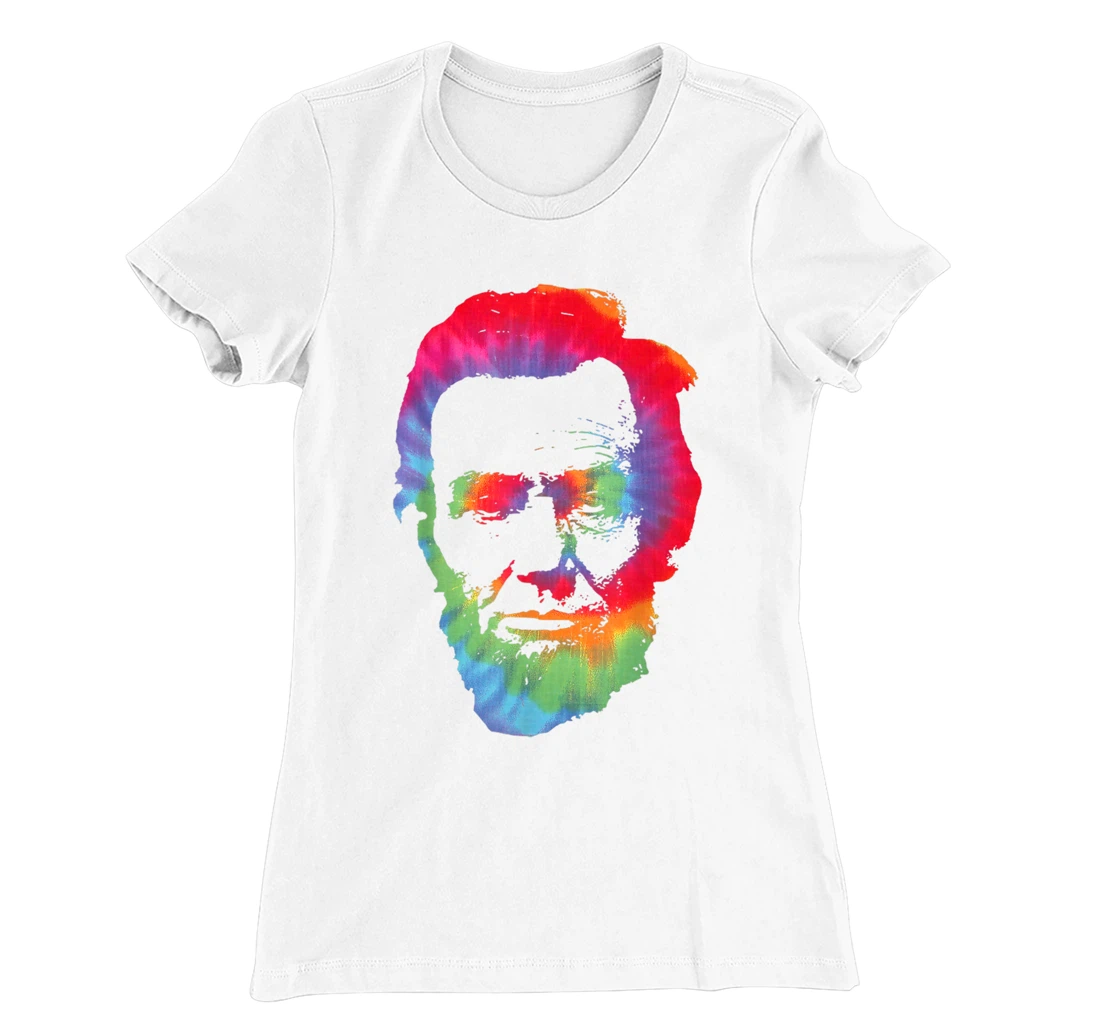 Womens Abe Abraham Lincoln Tie Dye Retro President 4th Of July T-Shirt, Kid T-Shirt and Women T-Shirt