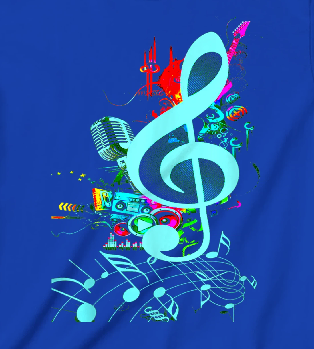Vintage Music Treble Clef Keys Of 80s 90s Mix Tape Gift T-Shirt, Kid T-Shirt and Women T-Shirt