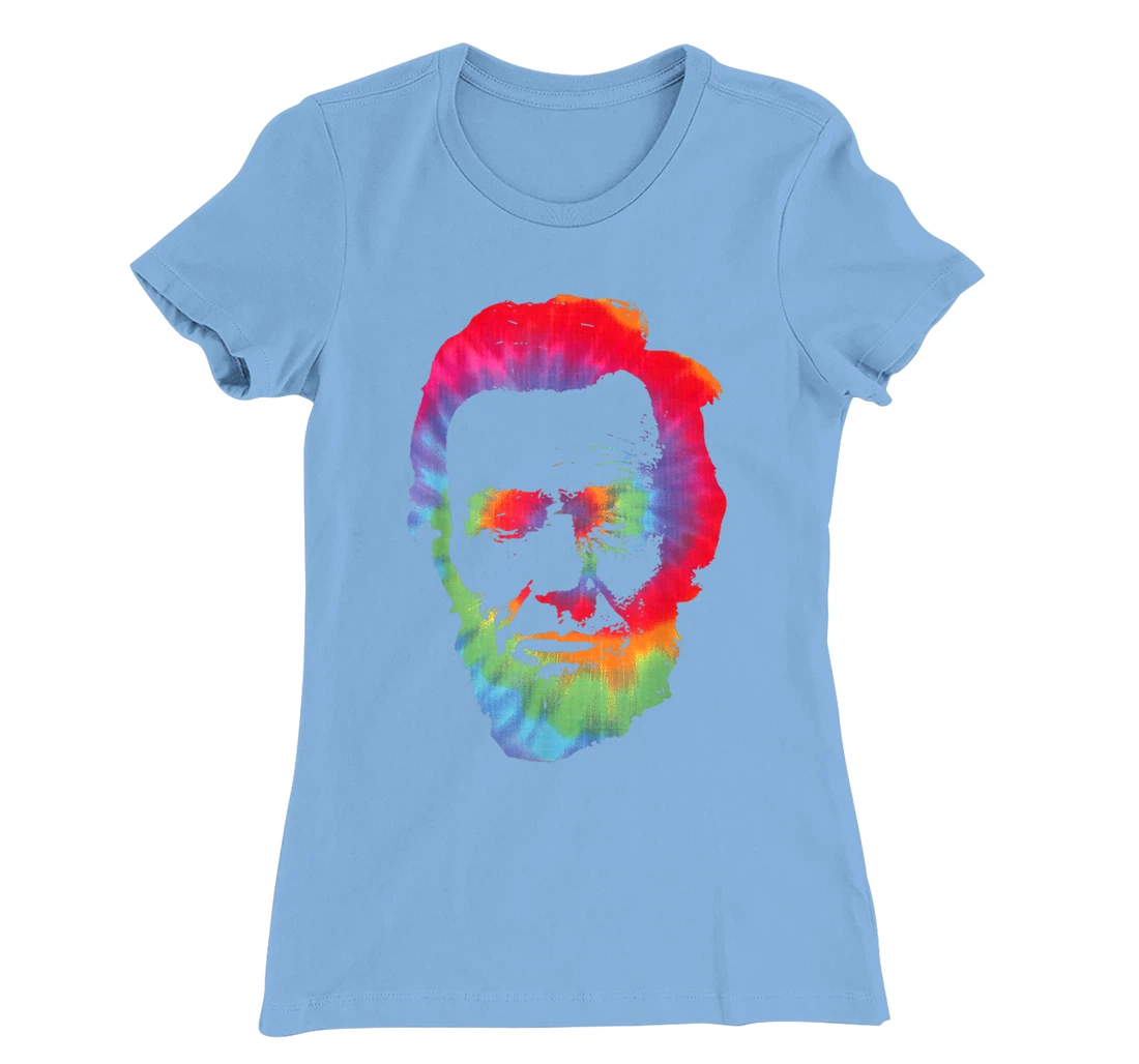 Womens Abe Abraham Lincoln Tie Dye Retro President 4th Of July T-Shirt, Kid T-Shirt and Women T-Shirt