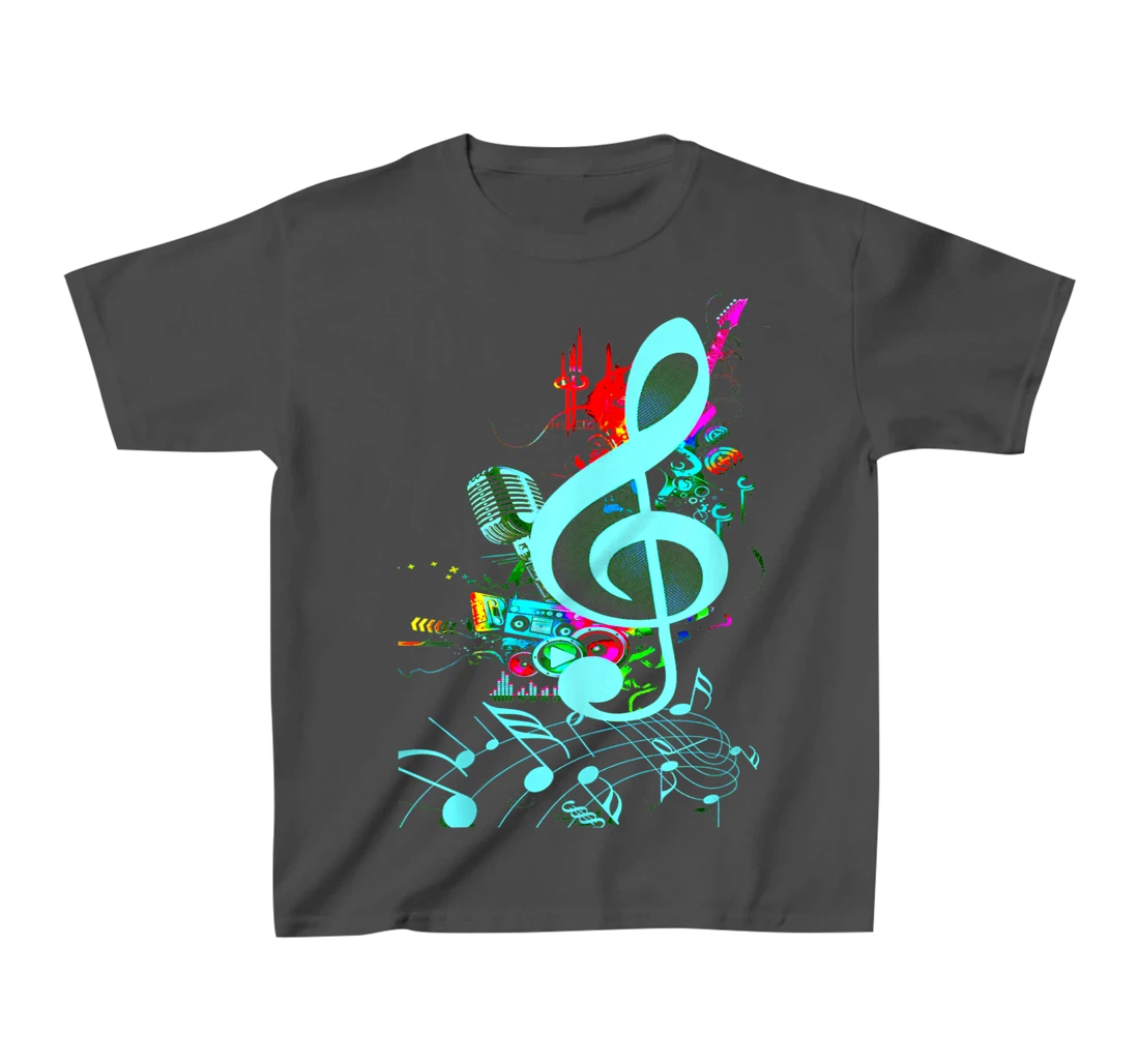 Vintage Music Treble Clef Keys Of 80s 90s Mix Tape Gift T-Shirt, Kid T-Shirt and Women T-Shirt