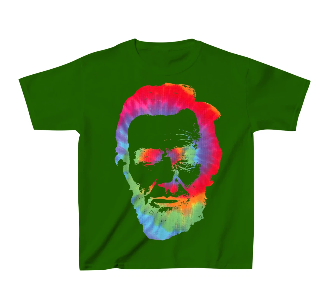 Womens Abe Abraham Lincoln Tie Dye Retro President 4th Of July T-Shirt, Kid T-Shirt and Women T-Shirt