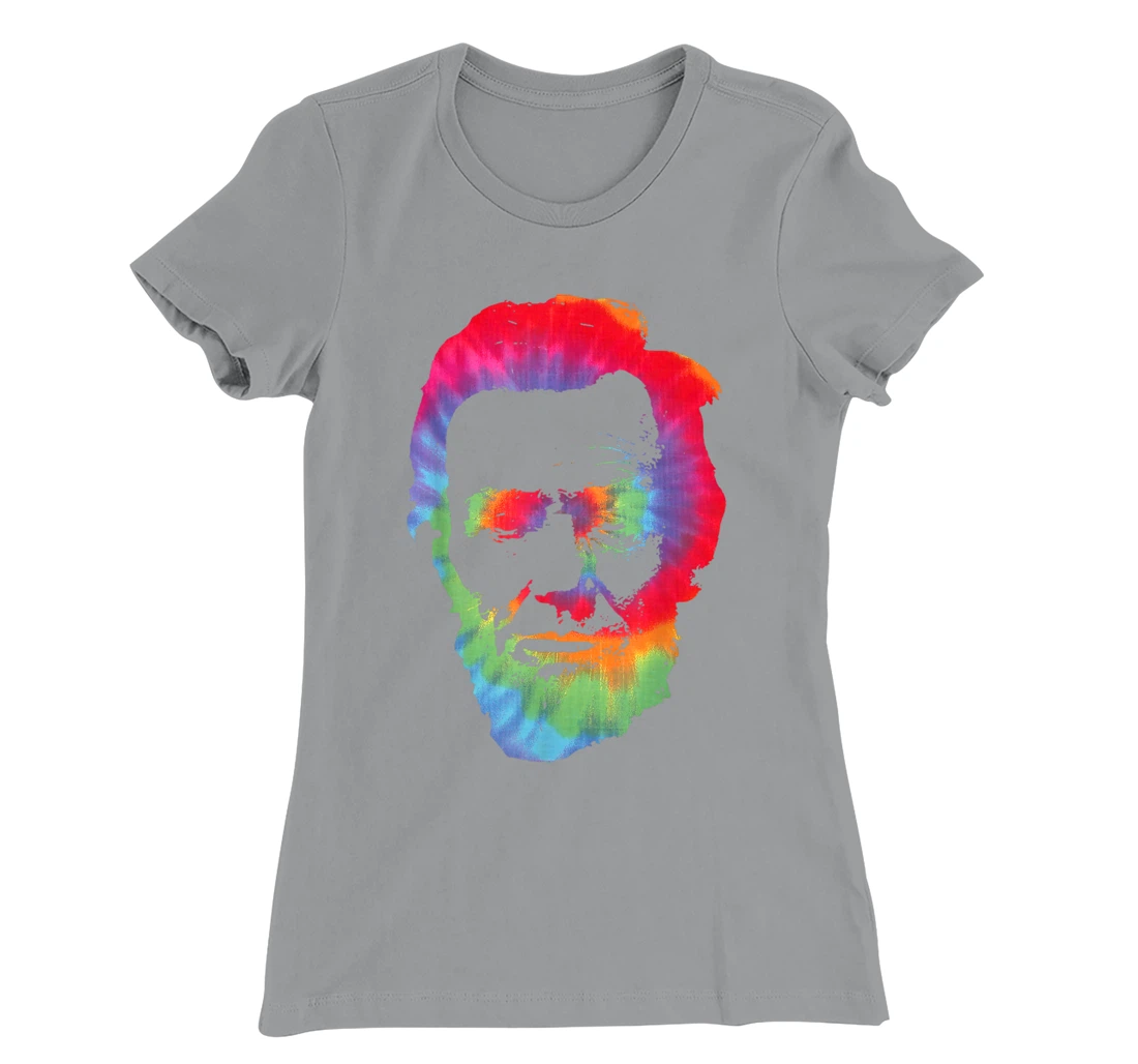 Womens Abe Abraham Lincoln Tie Dye Retro President 4th Of July T-Shirt, Kid T-Shirt and Women T-Shirt