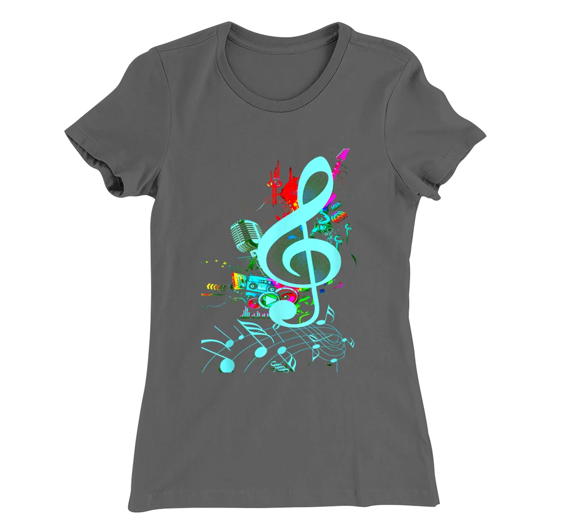 Vintage Music Treble Clef Keys Of 80s 90s Mix Tape Gift T-Shirt, Kid T-Shirt and Women T-Shirt