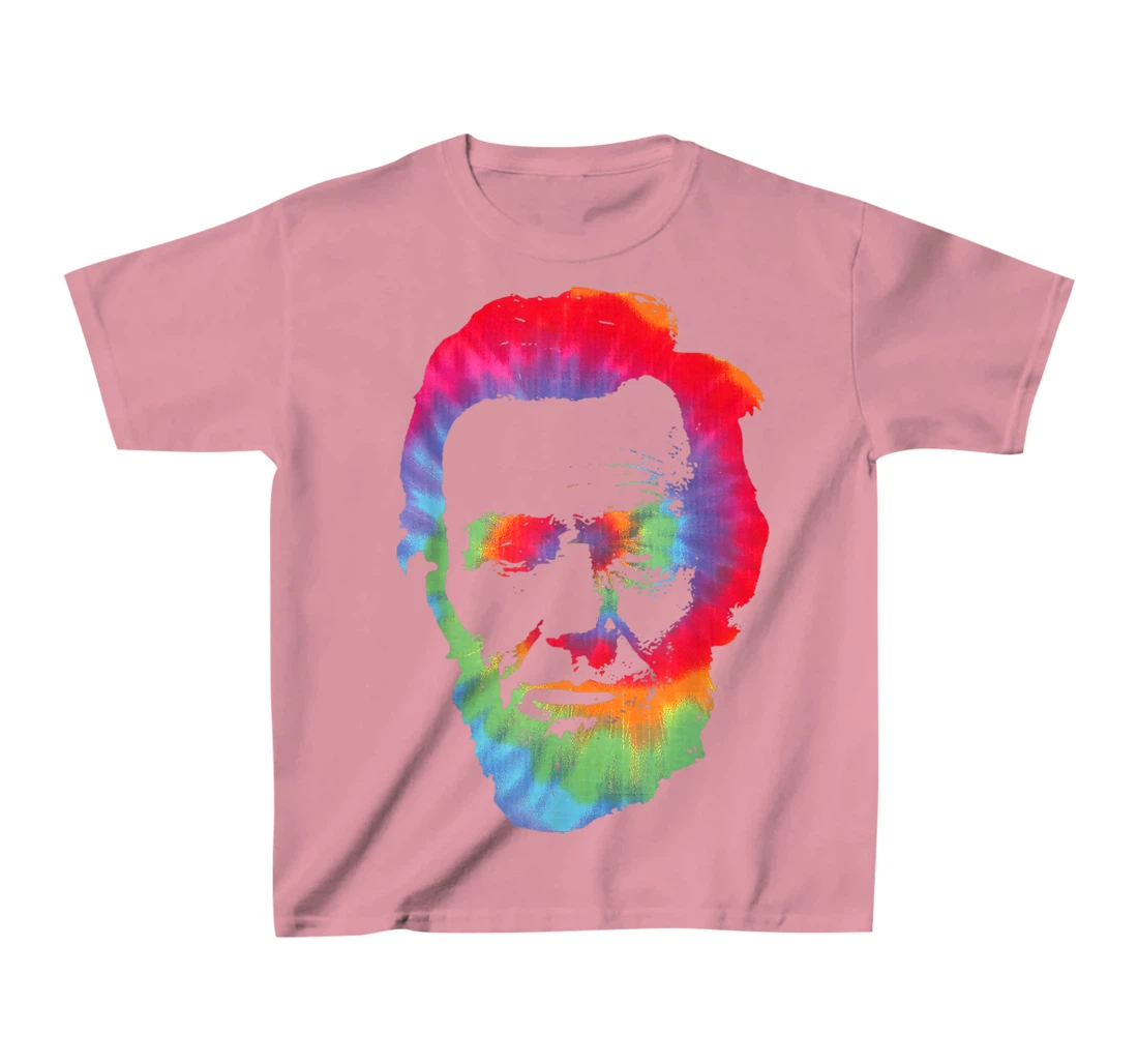 Womens Abe Abraham Lincoln Tie Dye Retro President 4th Of July T-Shirt, Kid T-Shirt and Women T-Shirt