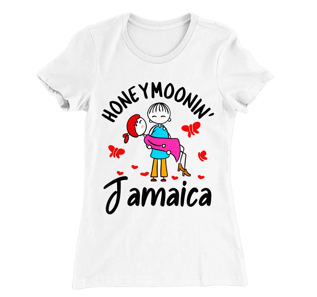 Womens Honeymoonin' Shirt Honeymoon Couples Bride Groom Jamaica T-Shirt, Women T-Shirt