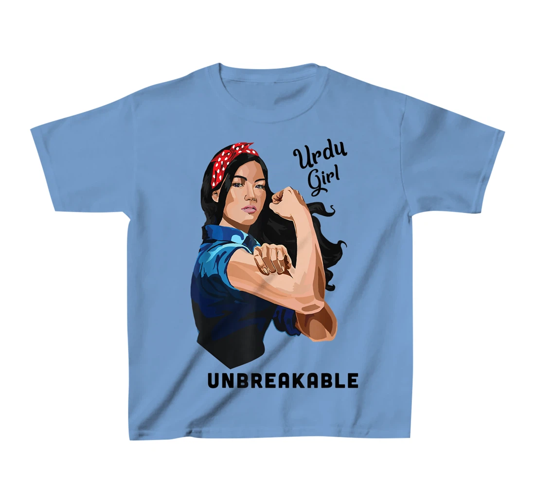 Womens Urdu Girl Unbreakable Rosie Riveter Retro Proud Heritage T-Shirt, Kid T-Shirt and Women T-Shirt