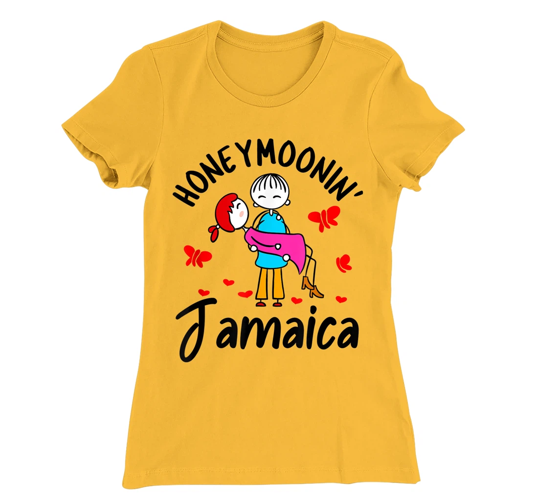 Womens Honeymoonin' Shirt Honeymoon Couples Bride Groom Jamaica T-Shirt, Women T-Shirt