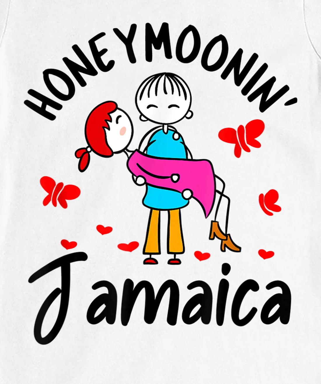 Womens Honeymoonin' Shirt Honeymoon Couples Bride Groom Jamaica T-Shirt, Women T-Shirt