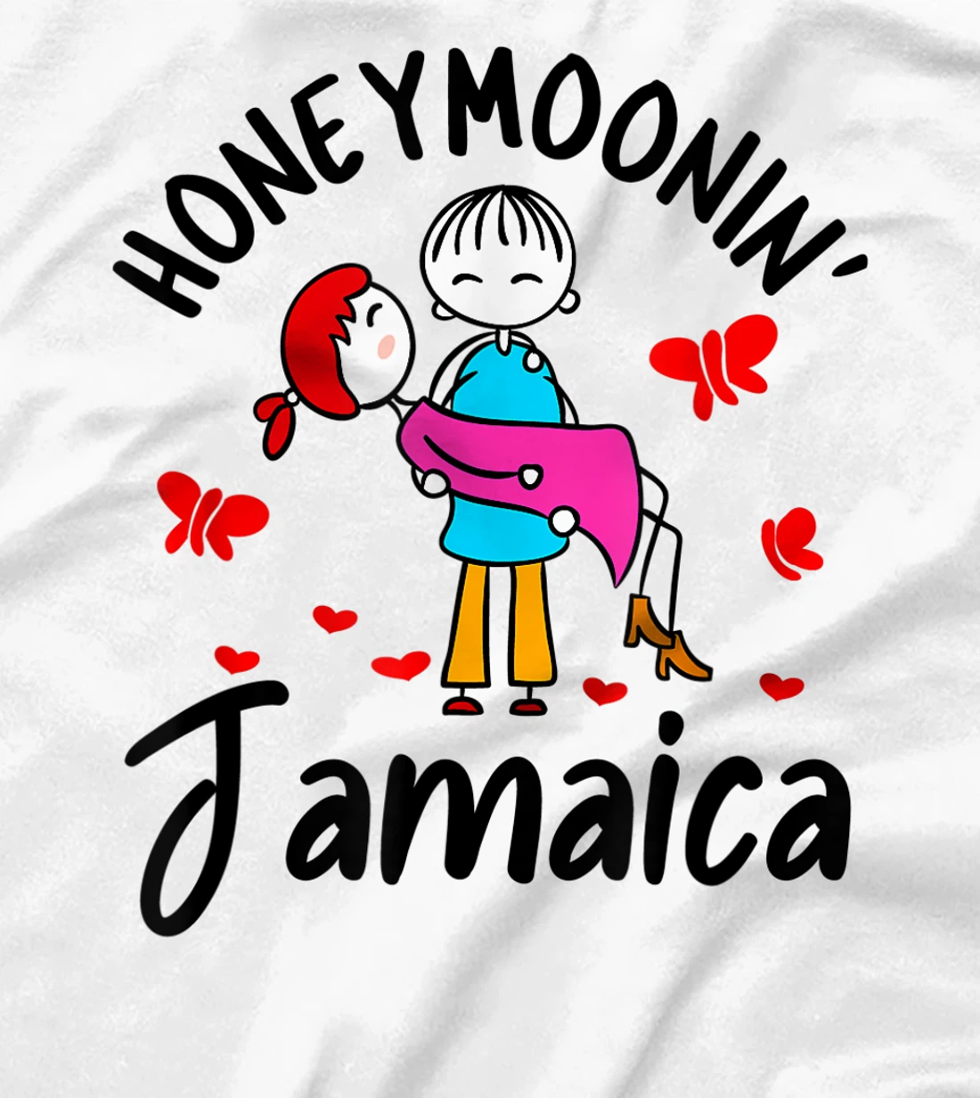 Womens Honeymoonin' Shirt Honeymoon Couples Bride Groom Jamaica T-Shirt, Women T-Shirt
