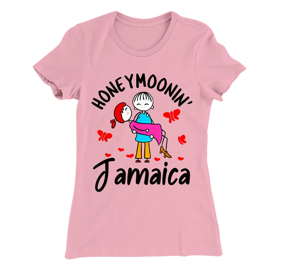 Womens Honeymoonin' Shirt Honeymoon Couples Bride Groom Jamaica T-Shirt, Women T-Shirt