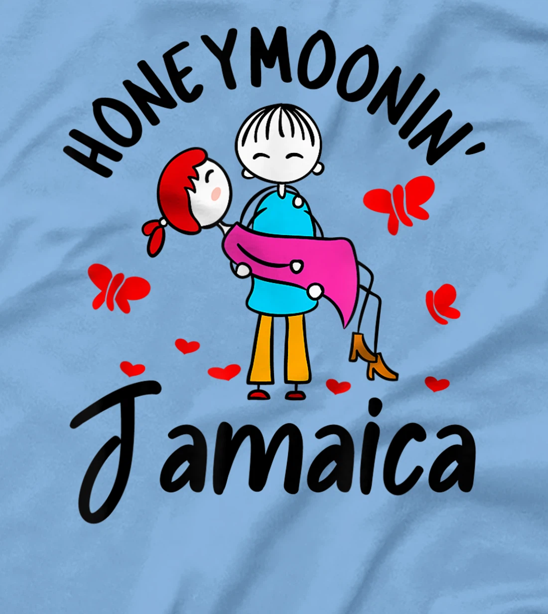 Womens Honeymoonin' Shirt Honeymoon Couples Bride Groom Jamaica T-Shirt, Women T-Shirt