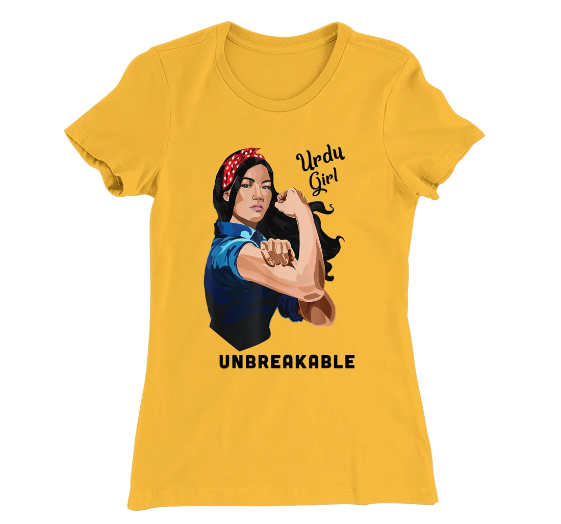 Womens Urdu Girl Unbreakable Rosie Riveter Retro Proud Heritage T-Shirt, Kid T-Shirt and Women T-Shirt