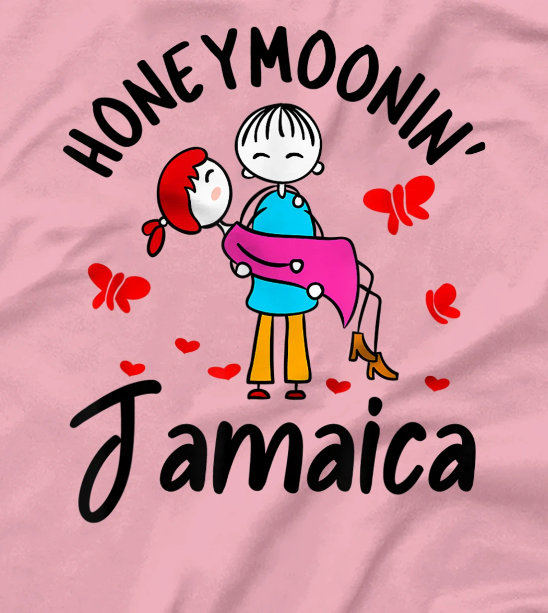 Womens Honeymoonin' Shirt Honeymoon Couples Bride Groom Jamaica T-Shirt, Women T-Shirt
