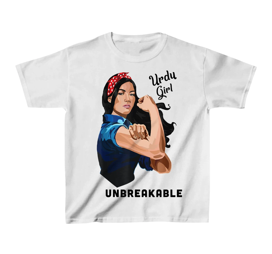 Womens Urdu Girl Unbreakable Rosie Riveter Retro Proud Heritage T-Shirt, Kid T-Shirt and Women T-Shirt