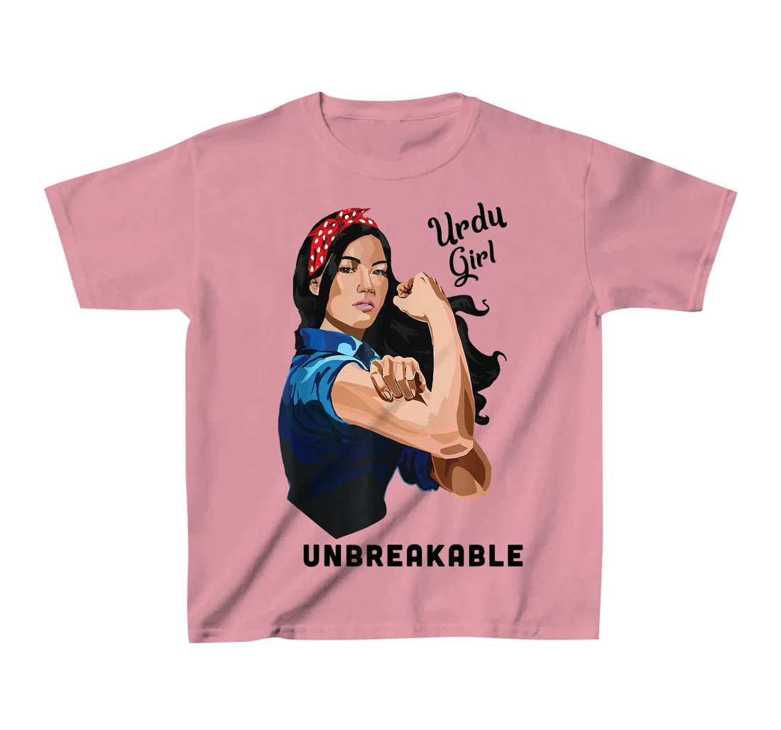 Womens Urdu Girl Unbreakable Rosie Riveter Retro Proud Heritage T-Shirt, Kid T-Shirt and Women T-Shirt