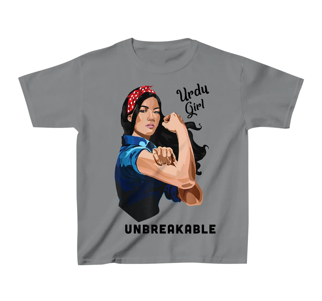 Womens Urdu Girl Unbreakable Rosie Riveter Retro Proud Heritage T-Shirt, Kid T-Shirt and Women T-Shirt