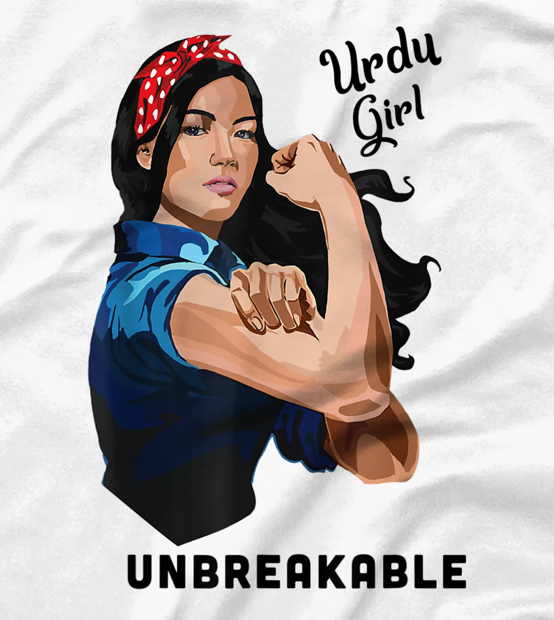 Womens Urdu Girl Unbreakable Rosie Riveter Retro Proud Heritage T-Shirt, Kid T-Shirt and Women T-Shirt