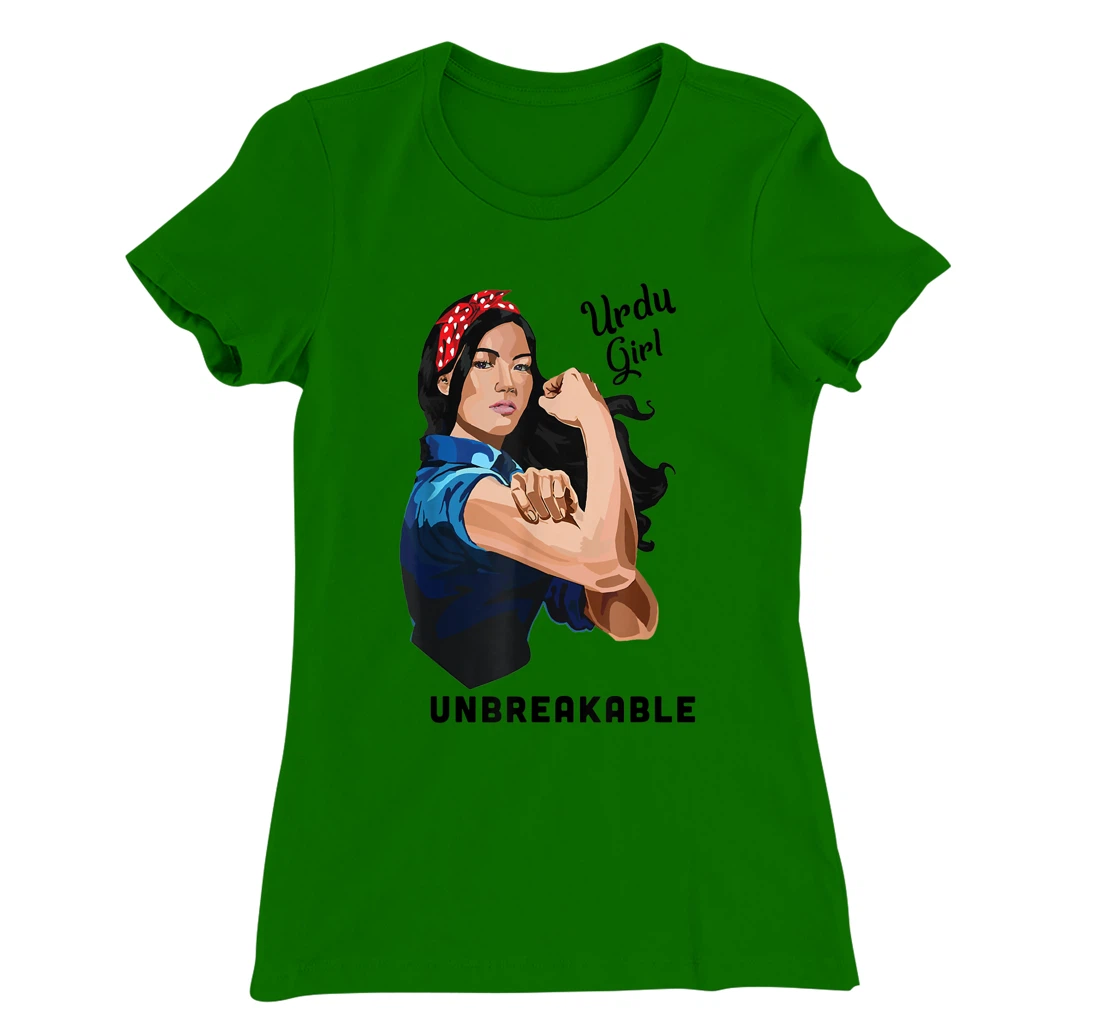 Womens Urdu Girl Unbreakable Rosie Riveter Retro Proud Heritage T-Shirt, Kid T-Shirt and Women T-Shirt