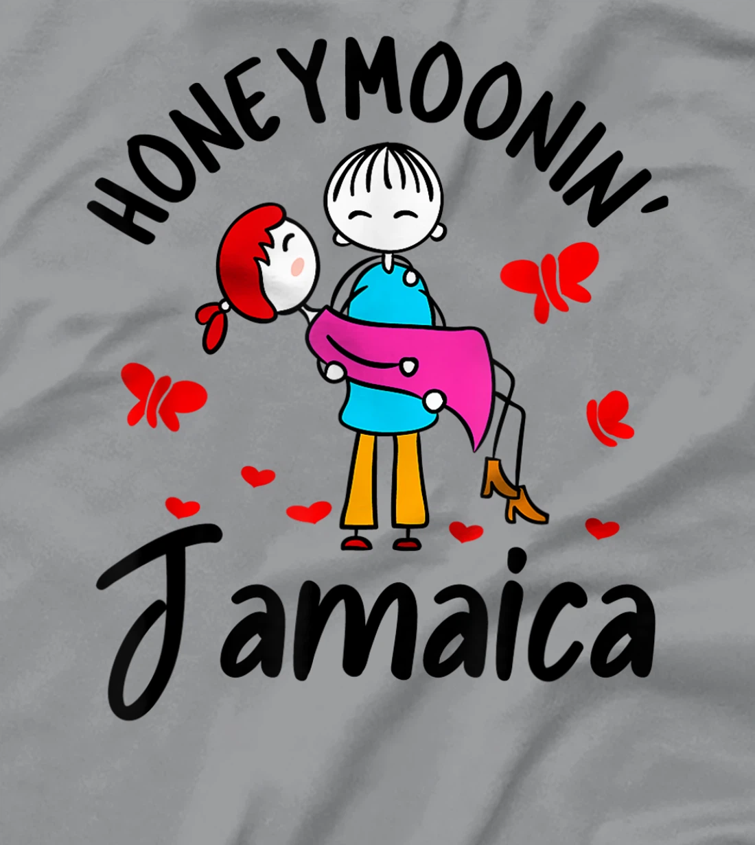 Womens Honeymoonin' Shirt Honeymoon Couples Bride Groom Jamaica T-Shirt, Women T-Shirt