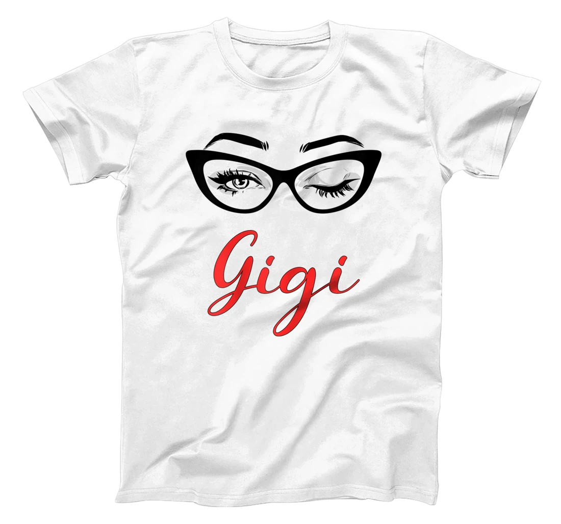 Womens Gigi Eyes Wink Cute Glasses T-Shirt, Women T-Shirt