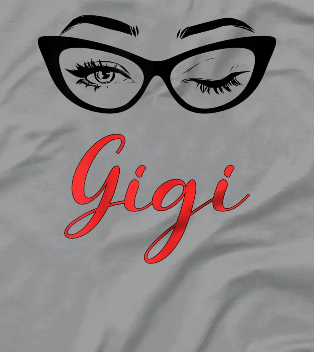 Womens Gigi Eyes Wink Cute Glasses T-Shirt, Women T-Shirt