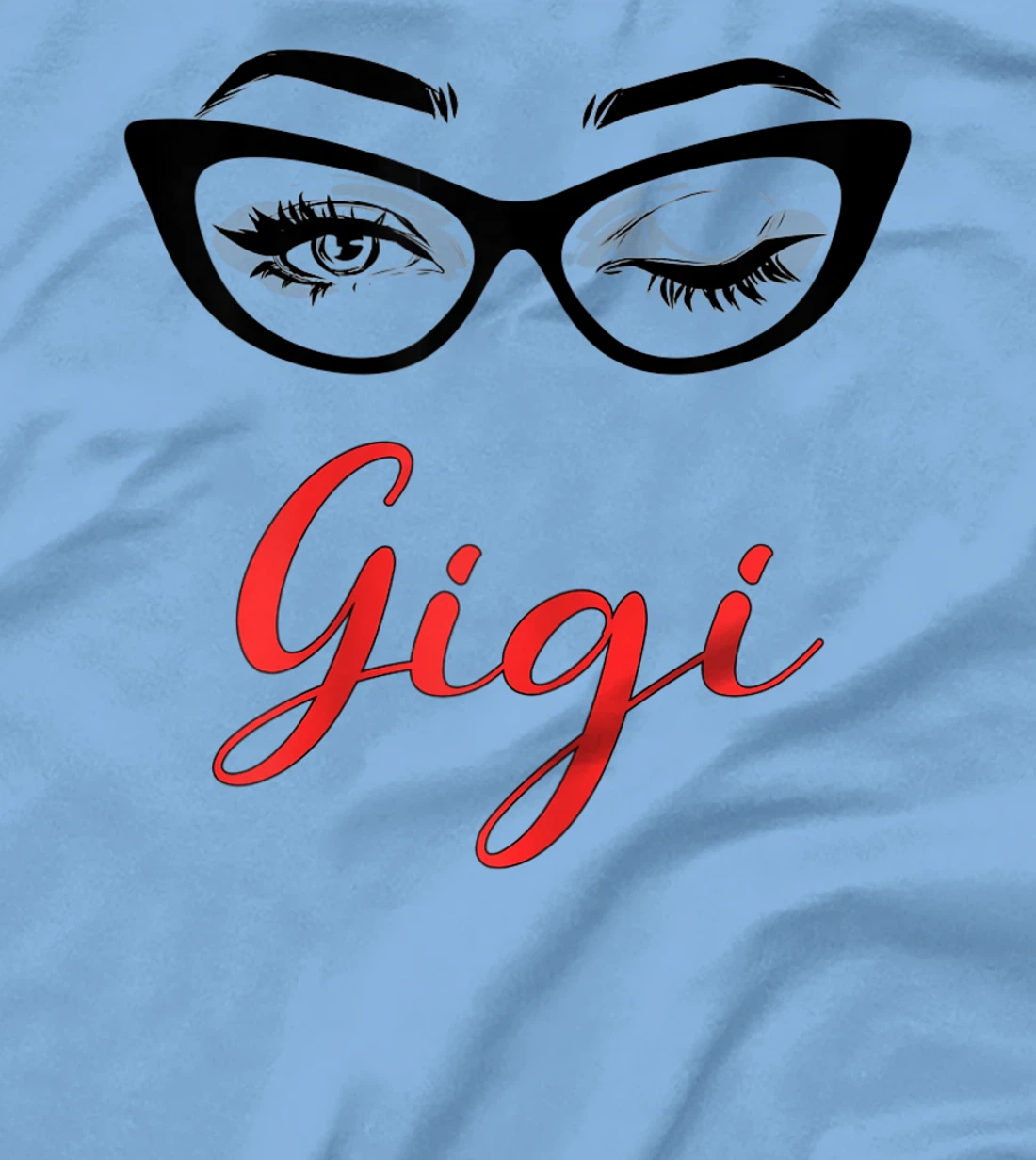 Womens Gigi Eyes Wink Cute Glasses T-Shirt, Women T-Shirt