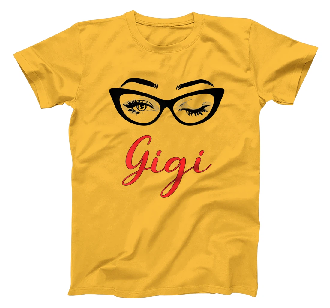 Womens Gigi Eyes Wink Cute Glasses T-Shirt, Women T-Shirt