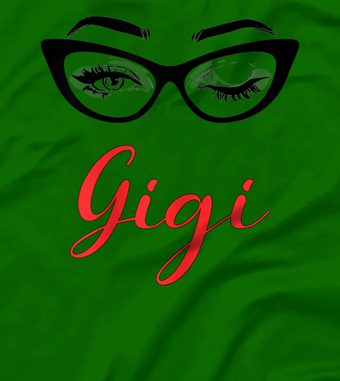 Womens Gigi Eyes Wink Cute Glasses T-Shirt, Women T-Shirt