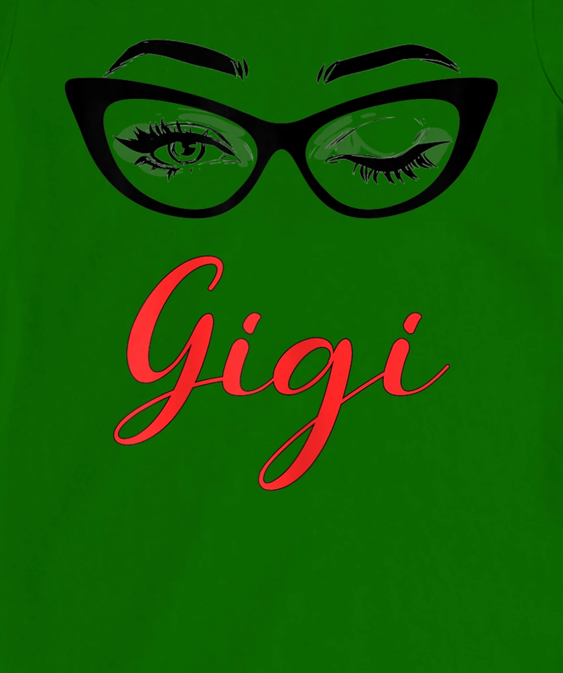 Womens Gigi Eyes Wink Cute Glasses T-Shirt, Women T-Shirt