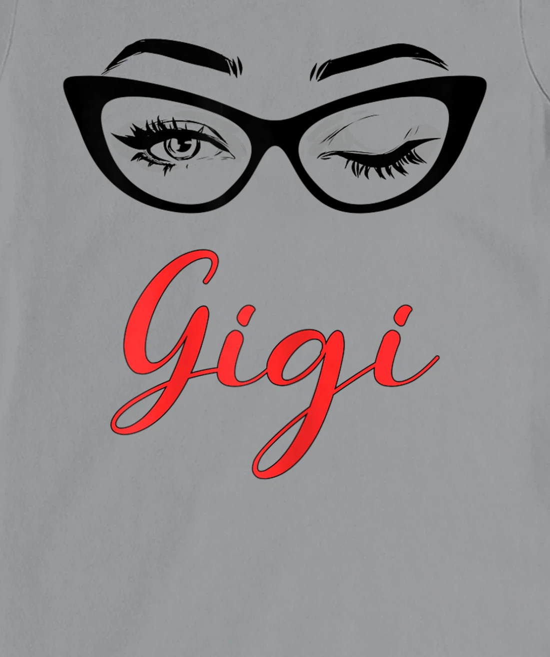 Womens Gigi Eyes Wink Cute Glasses T-Shirt, Women T-Shirt