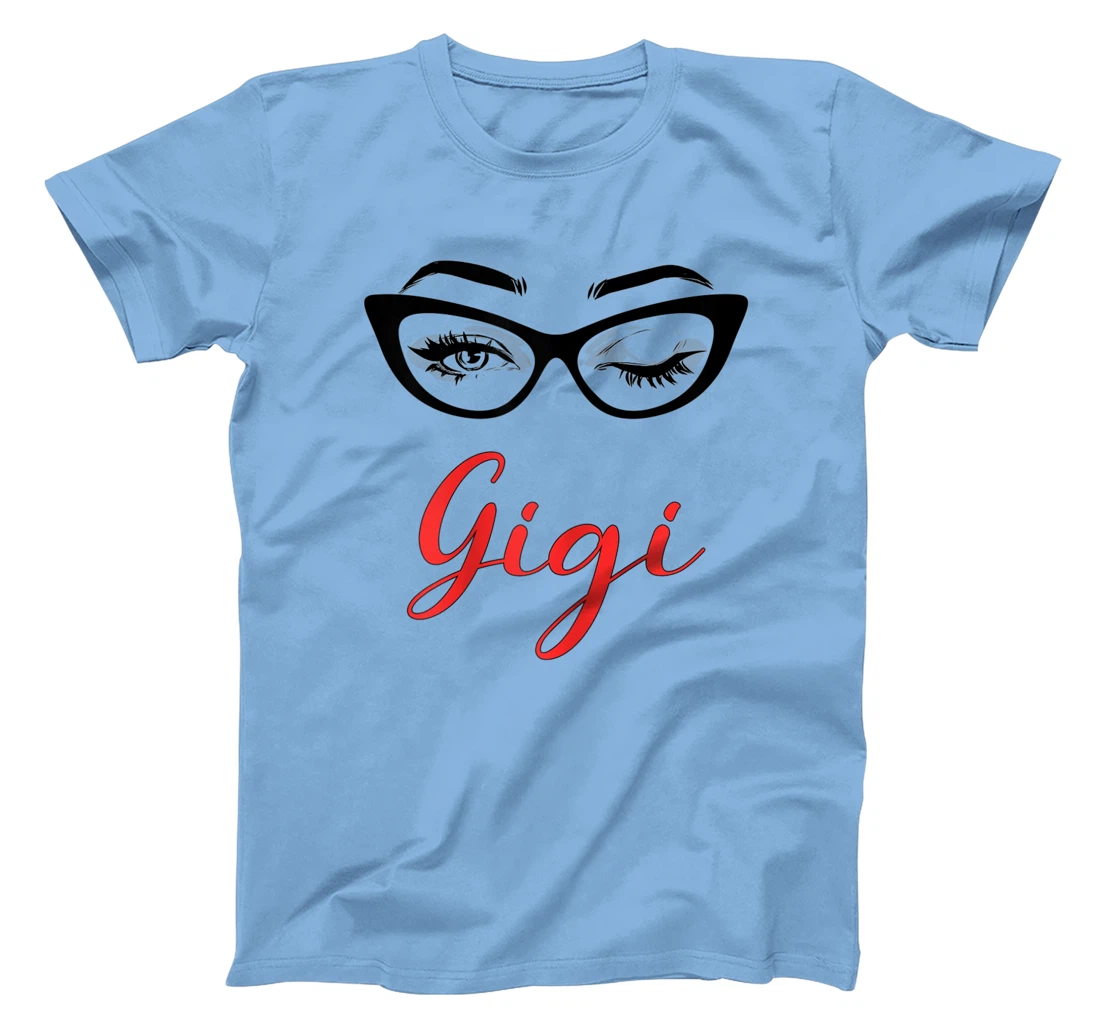 Womens Gigi Eyes Wink Cute Glasses T-Shirt, Women T-Shirt